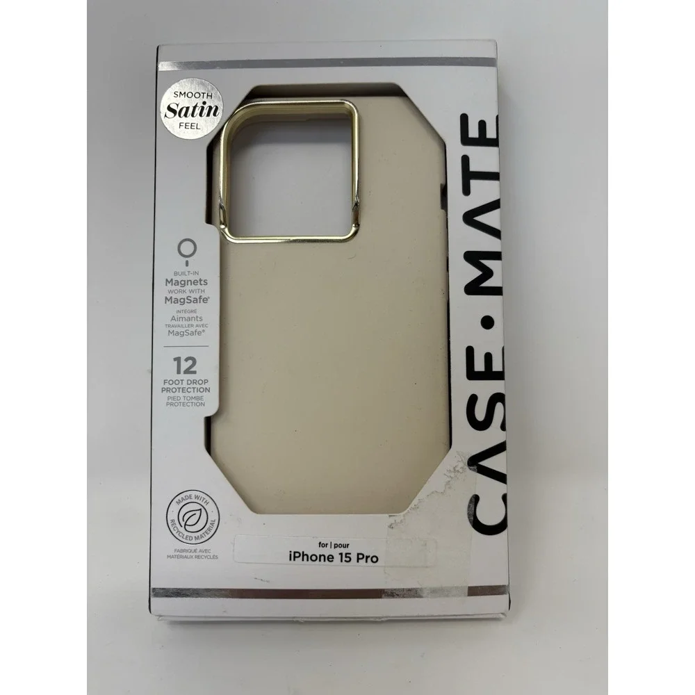 Case-Mate Case Apple iPhone 15 Pro MagSafe Compatible Smooth Satin Beige